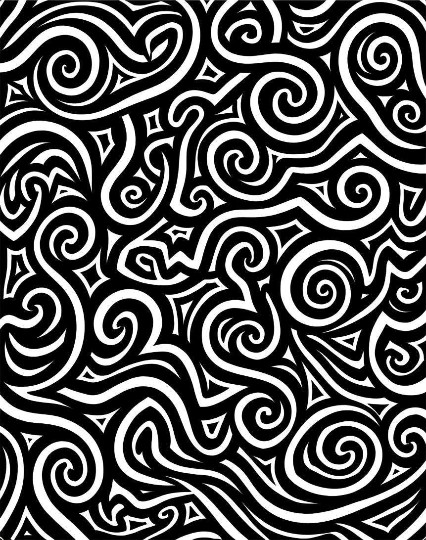 Monochromatic Swirls and Triangles Abstract Rug