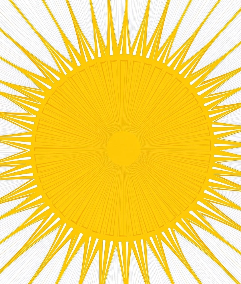 Radiant Yellow Sunburst Rays Rug