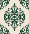 Forest Green Floral Medallion Rug