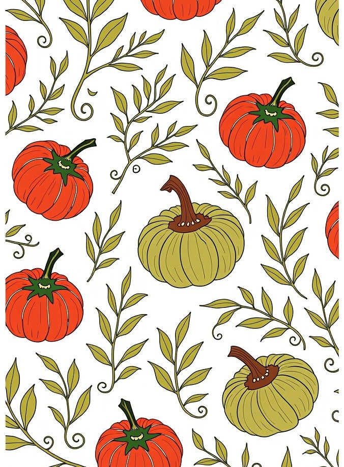 Autumn Harvest Pumpkin Leaf Rug