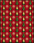Golden Bells Red Christmas Textile Rug