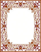 Ornate Crimson Floral Border Rug