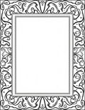 Black White Art Nouveau Scroll Border Rug