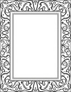 Black White Art Nouveau Scroll Border Rug