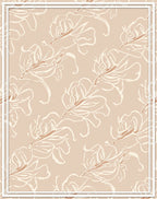 Sandy Beige Floral Outline Rug