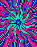 Vibrant Psychedelic Burst Abstract Rug
