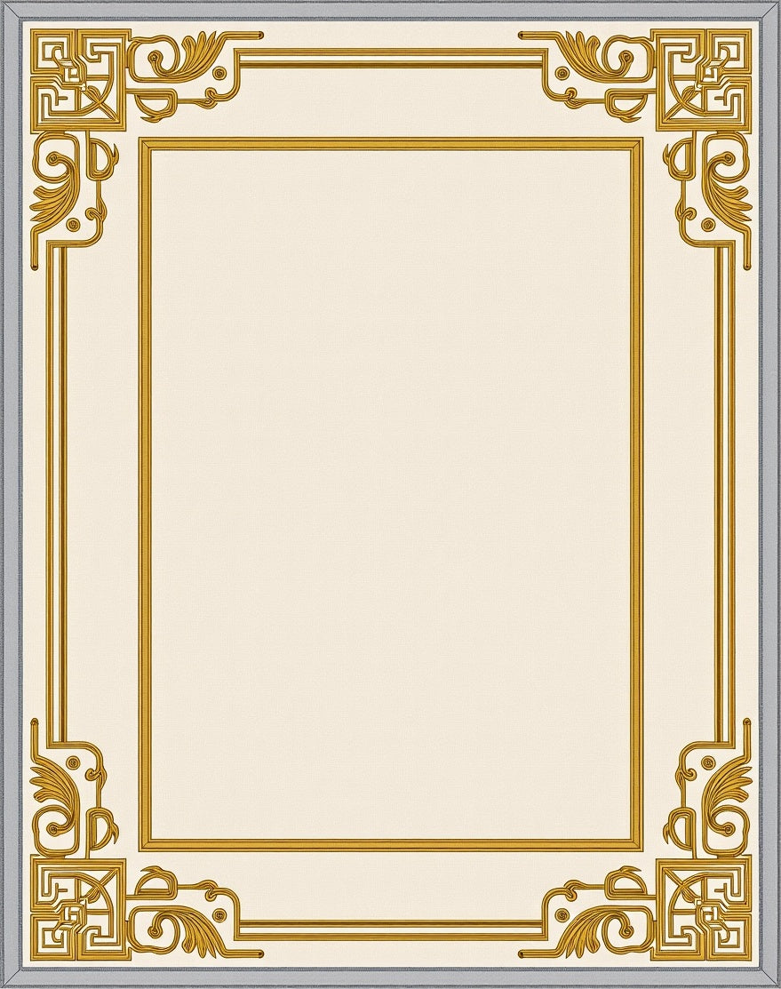 Gold Cream Border Scrollwork Rug
