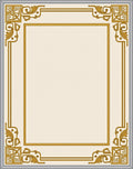 Gold Cream Border Scrollwork Rug