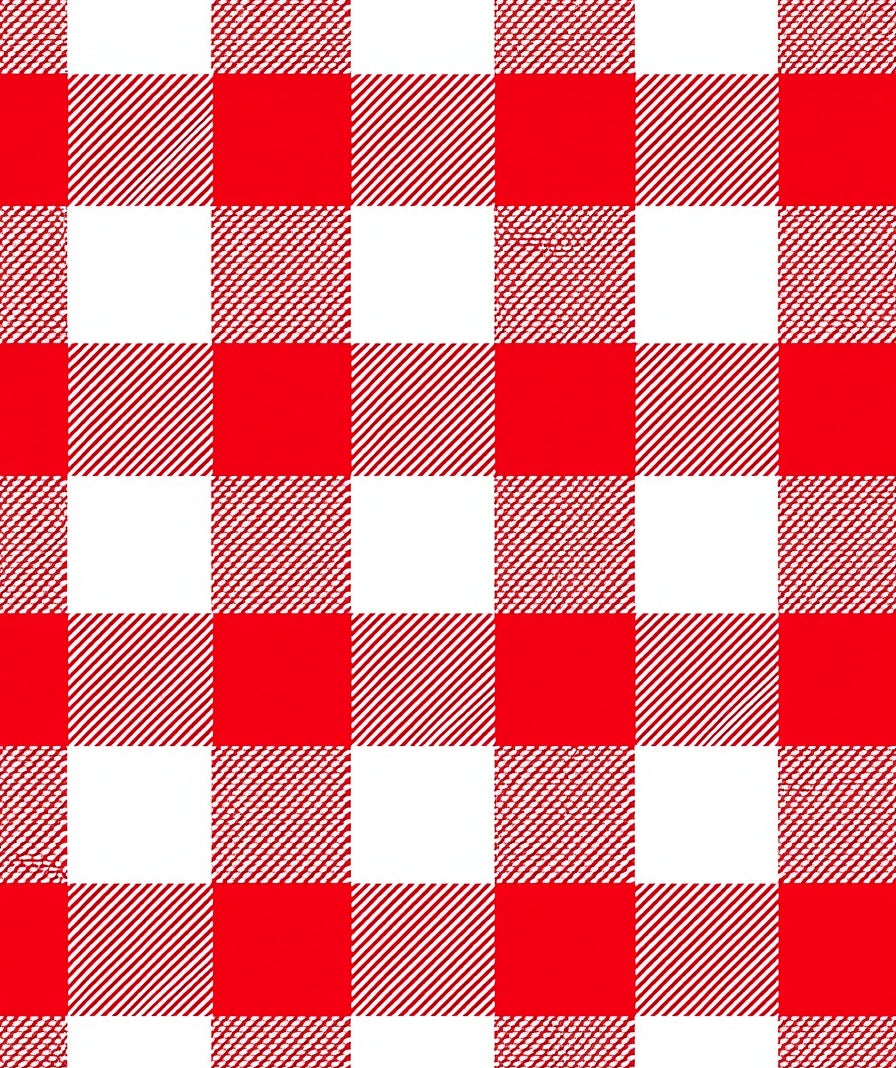 Bold Red White Gingham Check Rug