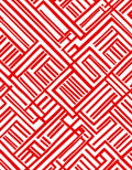 Crimson Geometric Maze Line Rug