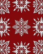 Crimson Snowflake Intricate Paper Cut Rug