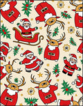 Festive Red Santa Claus Reindeer Sleigh Rug