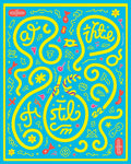 Whimsical Yellow Flowing Shapes Rug