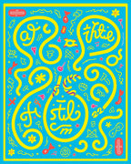 Whimsical Yellow Flowing Shapes Rug