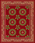 Crimson Holly Medallion Border Rug