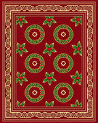 Crimson Holly Medallion Border Rug