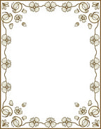 Brown Floral Vine Border Rug