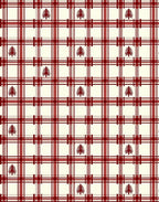 Crimson Cream Plaid Tree Repeat Rug