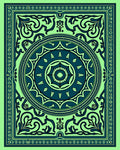 Emerald Teal Floral Medallion Rug