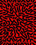 Bold Red Abstract Tangled Ribbons Rug
