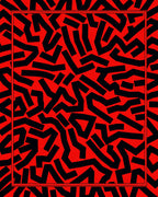 Bold Red Abstract Tangled Ribbons Rug