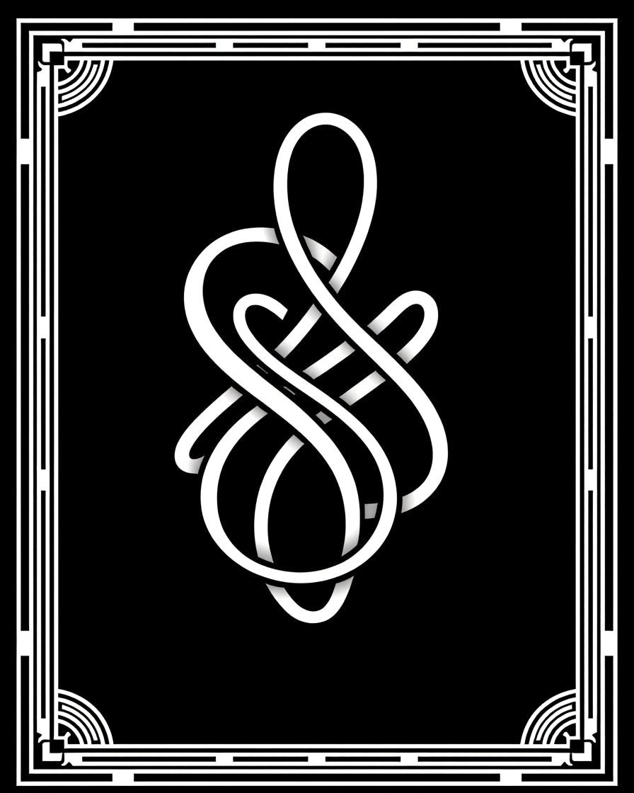 Black White Art Deco Swirl Rug