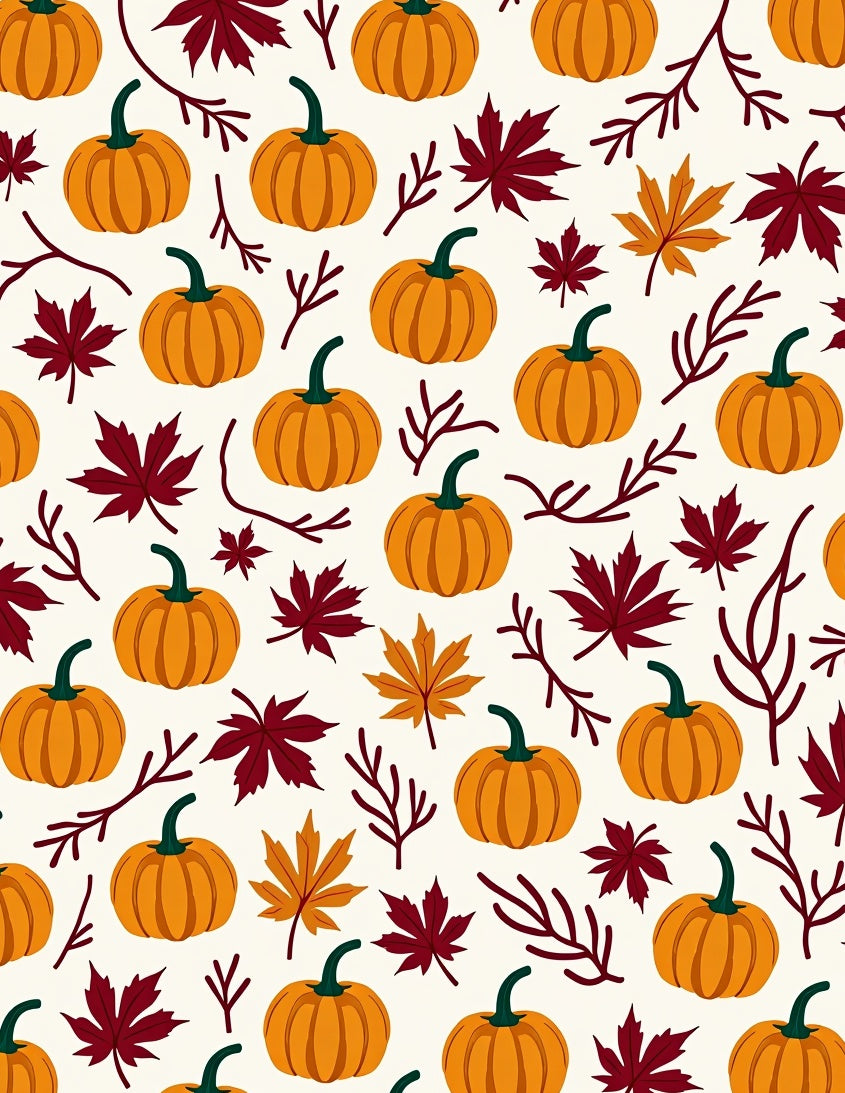 Autumn Pumpkin Maple Leaf Scatter Rug