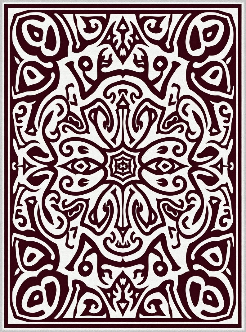 Elegant Crimson Symmetry Mandala Rug