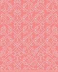 Coral White Line Art Repeating Figures Rug