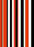 Vibrant Orange Black White Stripe Rug