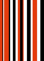 Vibrant Orange Black White Stripe Rug