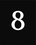 Bold White Number Eight Black Rug