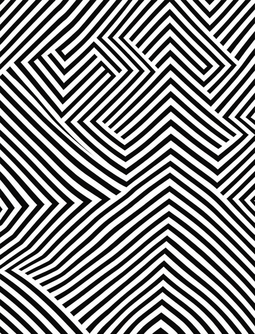 Bold Black White Geometric Stripe Rug