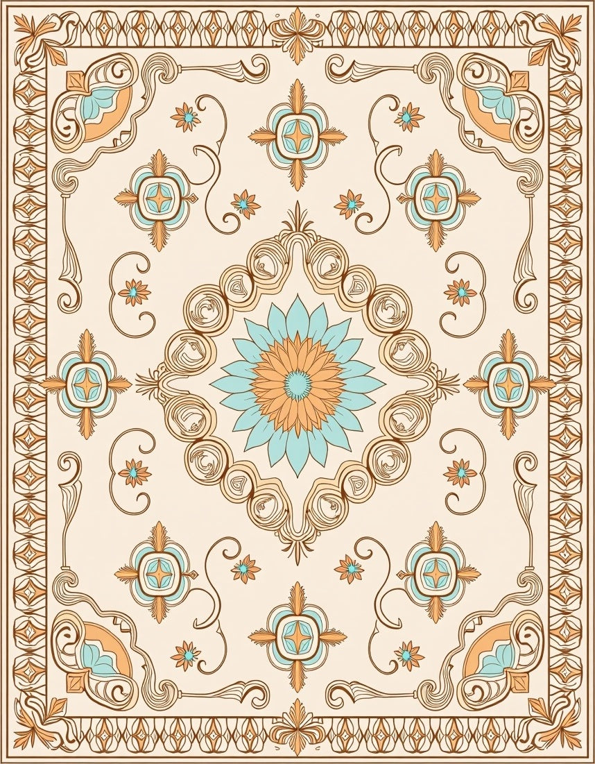 Vintage Bloom medallion design Rug