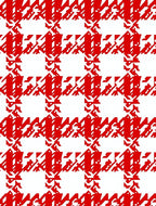 Vibrant Red Houndstooth Checkered Rug