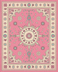 Pink Floral Mandala Sunburst Rug