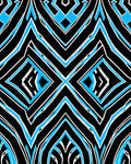 Bold Black Blue Geometric Chevron Rug