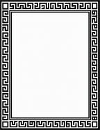 Black White Geometric Meander Border Rug