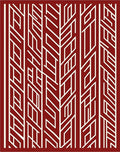 Crimson Interlocking Linear Geometric Rug