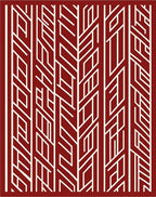Crimson Interlocking Linear Geometric Rug
