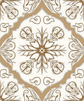 Ornate Golden Floral Medallion Rug