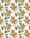 Golden Brown Green Foliage Botanical Rug