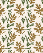 Golden Brown Green Foliage Botanical Rug