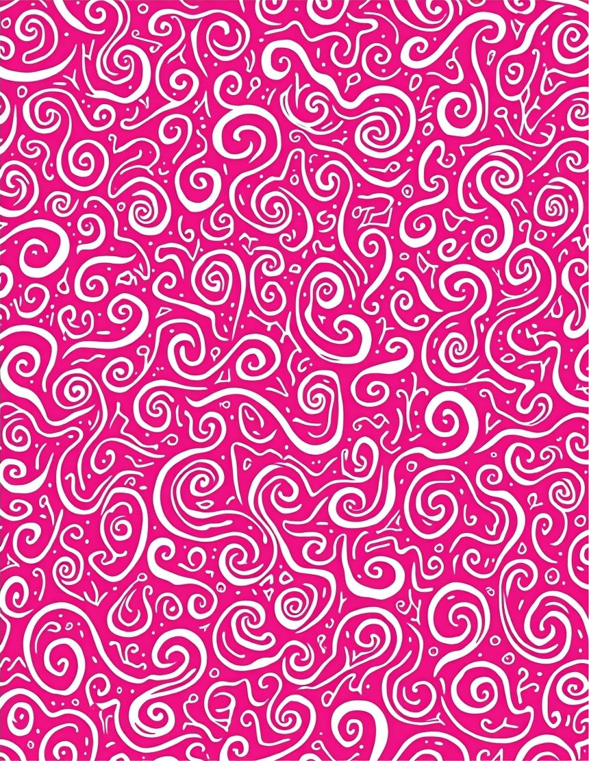 Lively Pink Swirls Abstract Rug