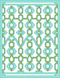 Light Aqua Geometric Interlocking Medallion Rug