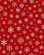 Red White Snow Flurry Field Rug