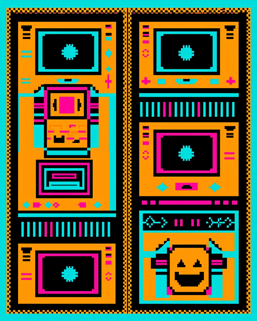 Retro Arcade Machine Pixel Art Rug