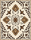 Earthy Tones Floral Crest Rug