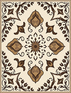 Earthy Tones Floral Crest Rug
