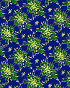 Green Yellow Floral Starburst Swirl Rug
